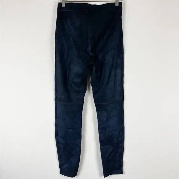 Elie Tahari Roxanna Lambskin Suede Skinny Pants Womens Medium Blue Shimmery - Picture 8 of 15